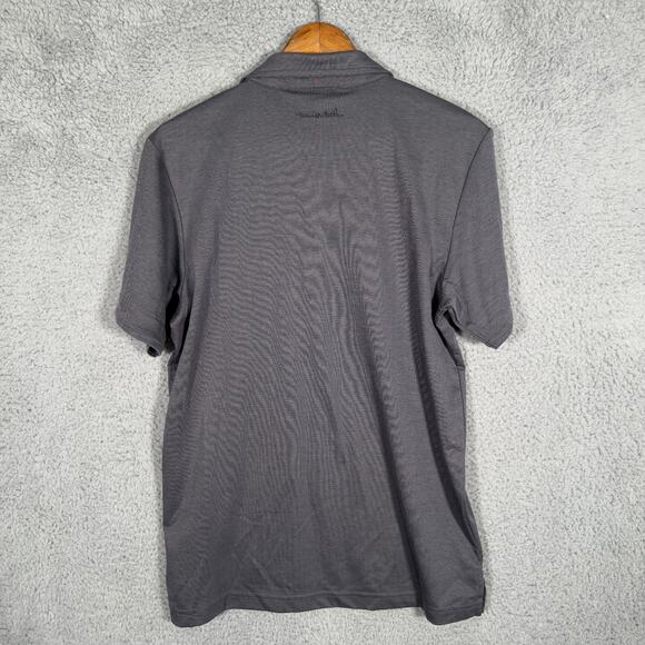 Travis Mathew Excursion Knit Polo Shirt - Heather Black Medium - New With tags - Picture 7 of 8